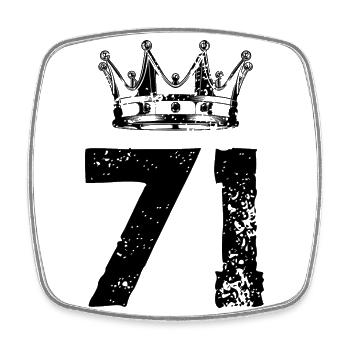 71 Couronne numérique - Magnet carré - blanc - Devant