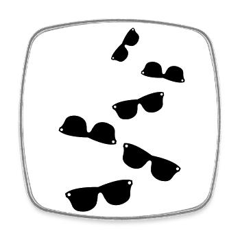symbole d’icône de lunettes de soleil - Magnet carré - blanc - Devant