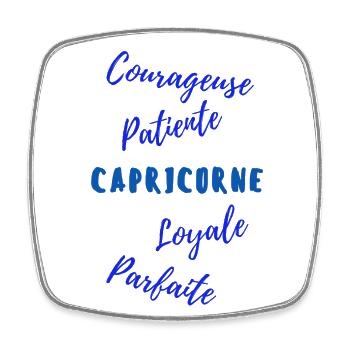 Tee shirt capricorne - Magnet carré - blanc - Devant