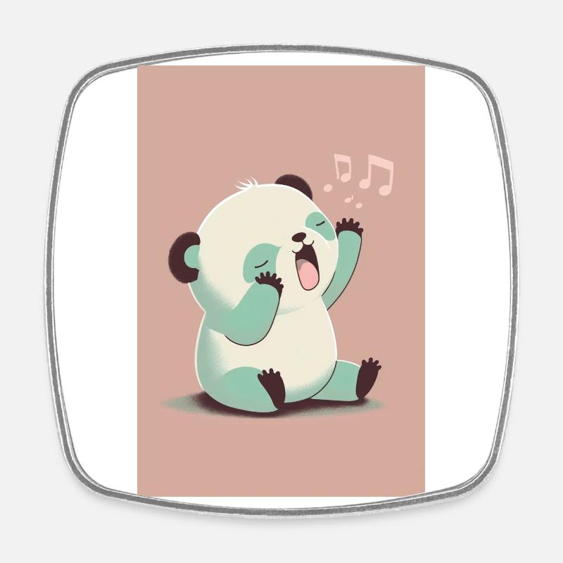 Bébé panda - Magnet carré - blanc