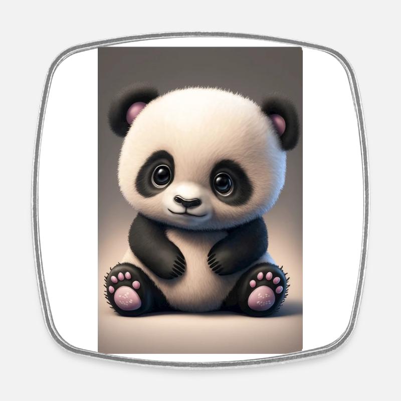 Bébé panda mignon - Magnet carré - blanc