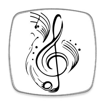 Musical Note clef Musician Symbol - Square fridge magnet - white - Front