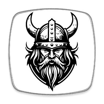 Viking Helmet Warrior Valhalla - Square fridge magnet - white - Front
