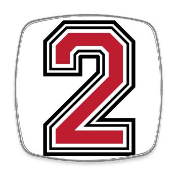 2 Symbole numérique - Magnet carré - blanc - Devant