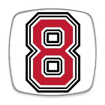 8 symbole numérique - Magnet carré - blanc - Devant