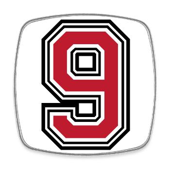 9 symbole numérique - Magnet carré - blanc - Devant