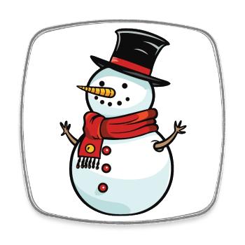 Schneemann Winter Weihnachten Schnee - Viereckiger Kühlschrankmagnet - Weiß - Vorne