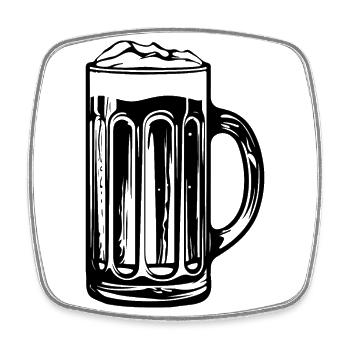 Bier Glas Symbol - Viereckiger Kühlschrankmagnet - Weiß - Vorne