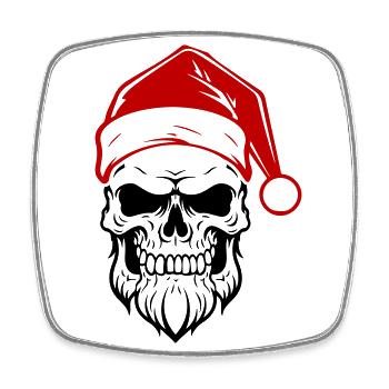 Santa Claus Skull - Square fridge magnet - white - Front