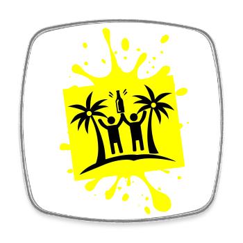 Palmen Party Team - Viereckiger Kühlschrankmagnet - Weiß - Vorne