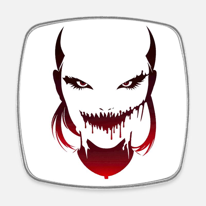 Alien - Square fridge magnet - white