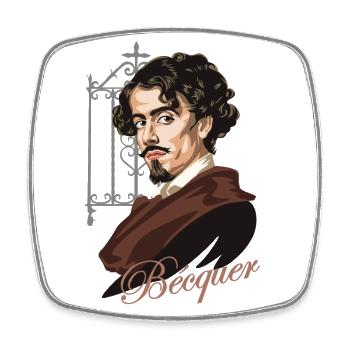 Gustavo Adolfo Bécquer - Square fridge magnet - white - Front