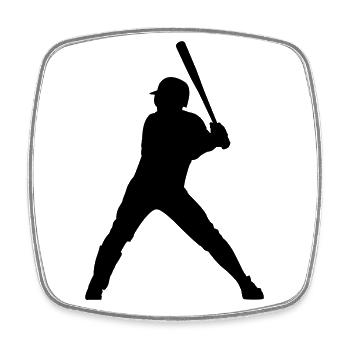 Baseball Batter Spieler Sport Geschenk - Viereckiger Kühlschrankmagnet - Weiß - Vorne