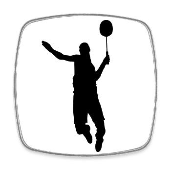 Tennis Badminton Federball Spieler Geschenk - Viereckiger Kühlschrankmagnet - Weiß - Vorne