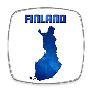 Blaue Finnland Karte - Viereckiger Kühlschrankmagnet - Weiß - Vorne