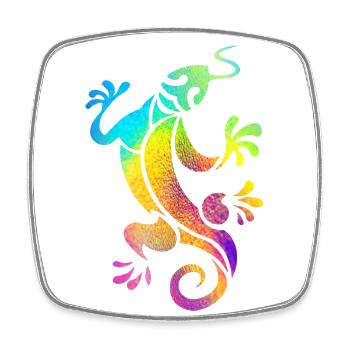 Multicolored Salamander - Square fridge magnet - white - Front
