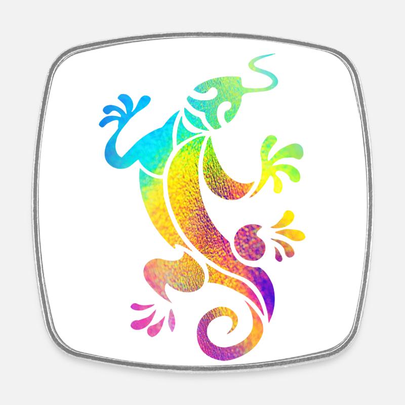 Salamandre Multicolore - Magnet carré - blanc