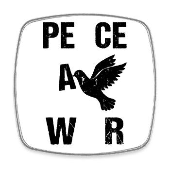 Peace No War Dove of Peace - Square fridge magnet - white - Front