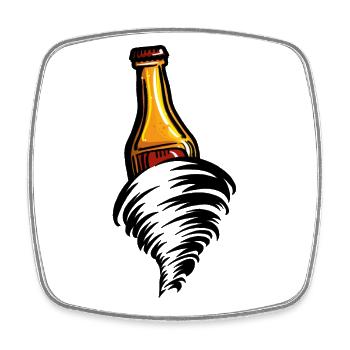 Bier Tornado - Viereckiger Kühlschrankmagnet - Weiß - Vorne