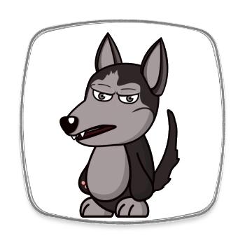 wütender Wolf angry grumpy Geschenk - Viereckiger Kühlschrankmagnet - Weiß - Vorne