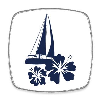 Sailing Pacific Ocean - Square fridge magnet - white - Front
