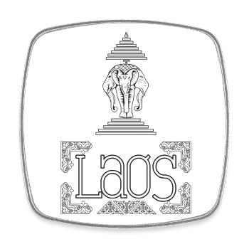 Laos Laote Laoten Elefant Alte Flagge I Geschenk - Viereckiger Kühlschrankmagnet - Weiß - Vorne