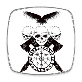 Viking Helm of Awe - Viereckiger Kühlschrankmagnet - Weiß - Vorne