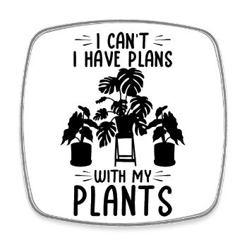 Plantes d’intérieur - Magnet carré - blanc - Devant