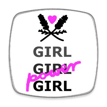 Girl Power - Viereckiger Kühlschrankmagnet - Weiß - Vorne