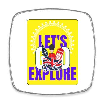 Let's go explore London - For London Lovers - Square fridge magnet - white - Front