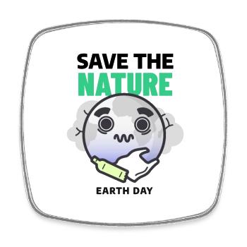 Save The Nature Earth Day - Viereckiger Kühlschrankmagnet - Weiß - Vorne