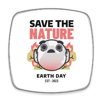 Save The Nature Earth Day Love The World - Viereckiger Kühlschrankmagnet - Weiß - Vorne