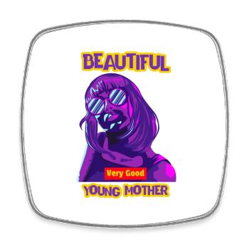 Beautiful young mother Mother Day - Viereckiger Kühlschrankmagnet - Weiß - Vorne