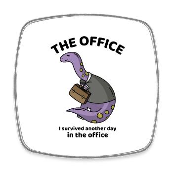 I survived another day in the office - The office - Viereckiger Kühlschrankmagnet - Weiß - Vorne