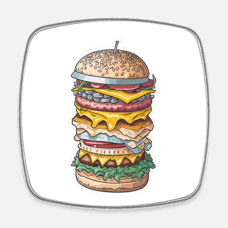MAXI BURGER - Square fridge magnet - white