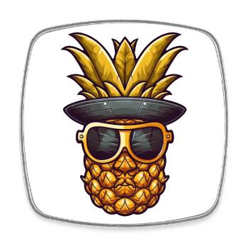 L’ananas jaune d’automne est mûr, trop mûr - Magnet carré - blanc - Devant