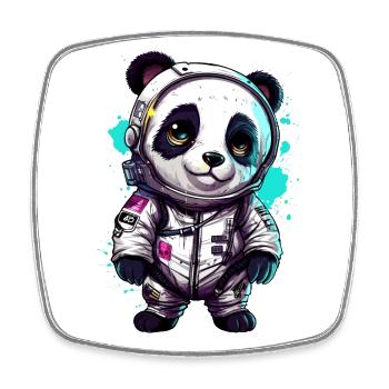 Happy Astronaut - Viereckiger Kühlschrankmagnet - Weiß - Vorne
