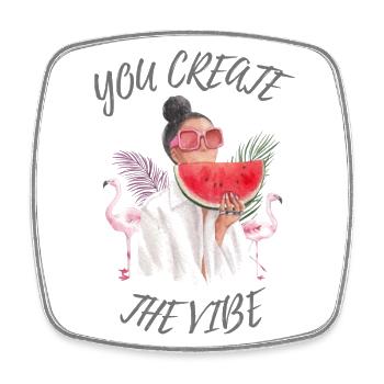 create the vibe - Viereckiger Kühlschrankmagnet - Weiß - Vorne