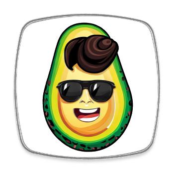 avocado Rock 'n' Roll - 50er Jahre Design - Viereckiger Kühlschrankmagnet - Weiß - Vorne
