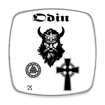Odin 1 - Viereckiger Kühlschrankmagnet - Weiß - Vorne