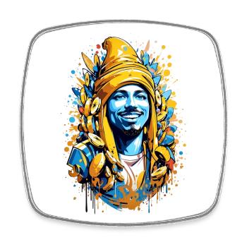 Homme banane - Magnet carré - blanc - Devant