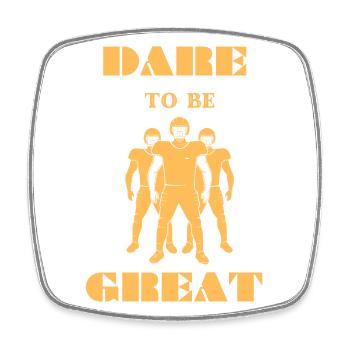 Football- Dare to be Great - Viereckiger Kühlschrankmagnet - Weiß - Vorne
