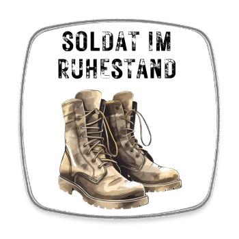 Soldat im Ruhestand - Viereckiger Kühlschrankmagnet - Weiß - Vorne