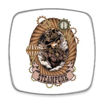 STEAMPUNK GIRL - Square fridge magnet - white - Front