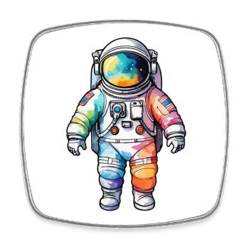 Astronaut Watercolor Watercolor - Square fridge magnet - white - Front