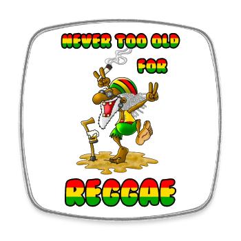 Rastaman - Never too old for Reggae - Viereckiger Kühlschrankmagnet - Weiß - Vorne