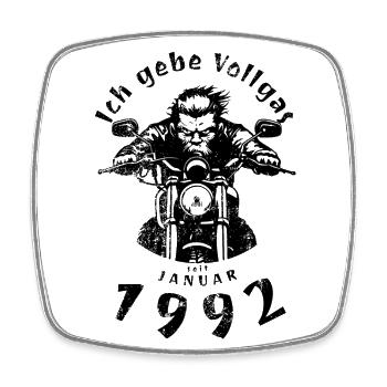 33ème anniversaire Je tourne à plein régime depuis 01/1992 - Magnet carré - blanc - Devant