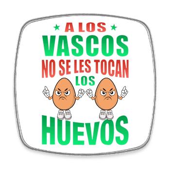 The Basques don't touch their eggs - Square fridge magnet - white - Front