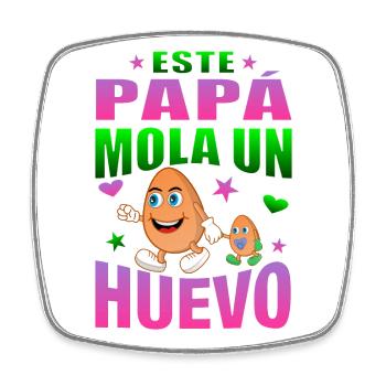This dad rocks an egg - Square fridge magnet - white - Front