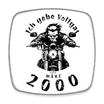25th Birthday I've been going full throttle since 03/2000 - Square fridge magnet - white - Front